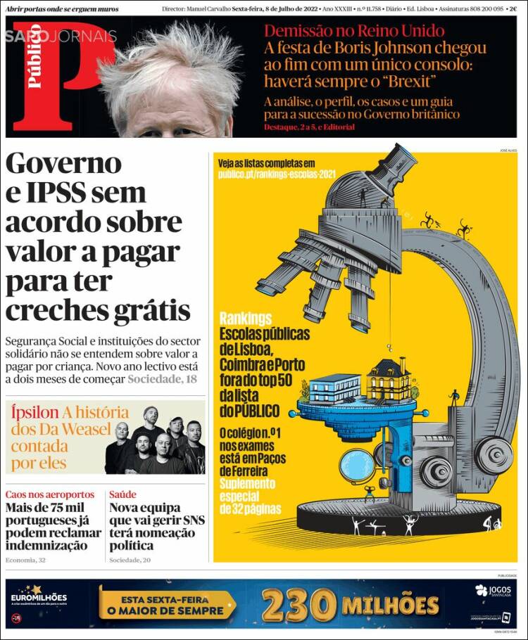 Portada de Público (Portugal)