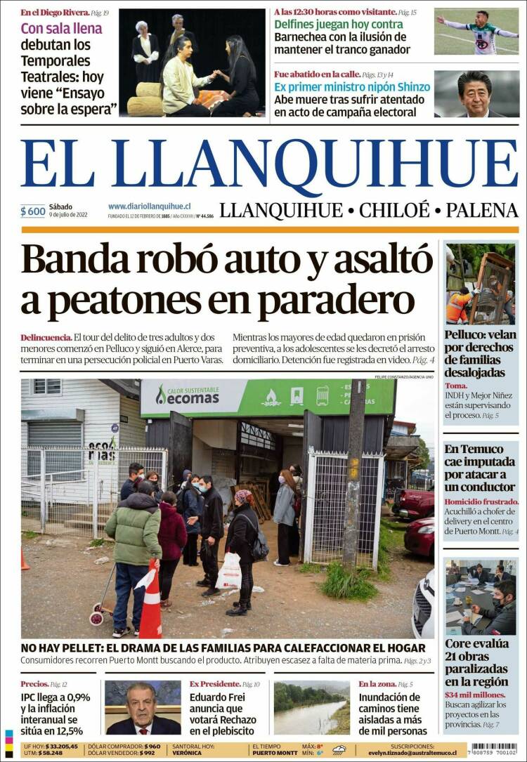 Portada de El Llanquihue (Chili)