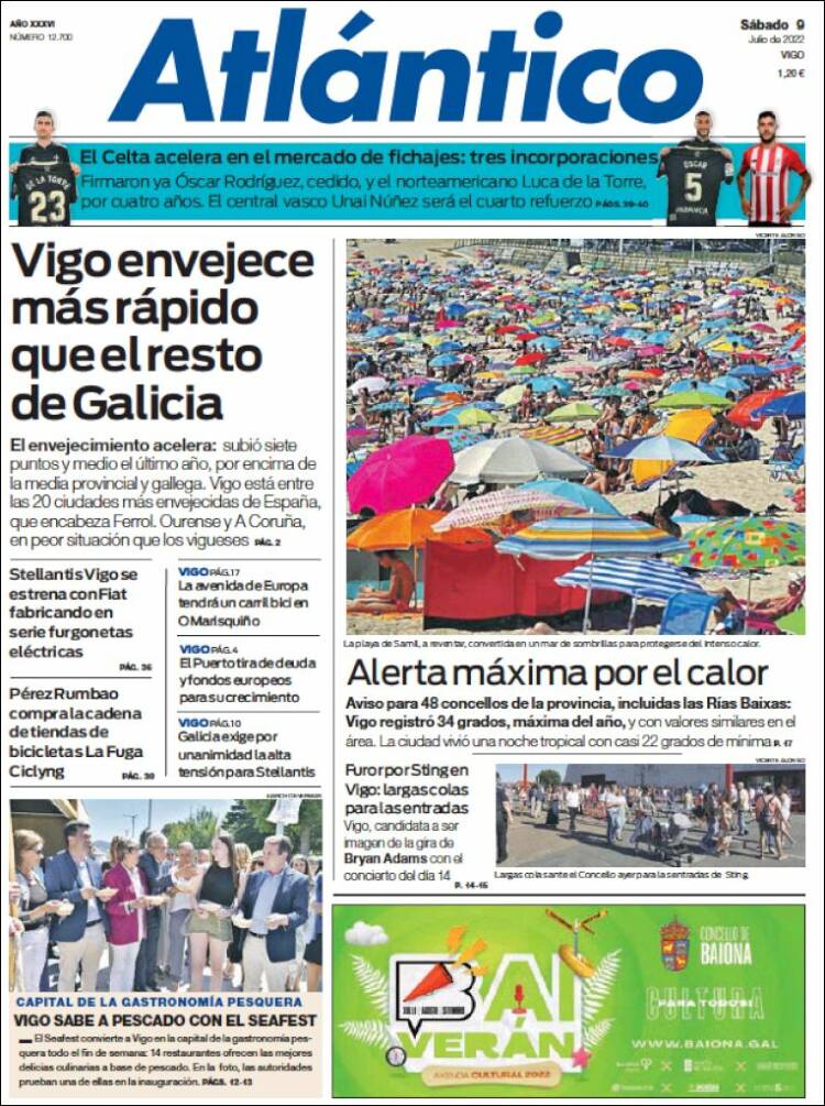 Portada de Atlántico Diario (Spain)