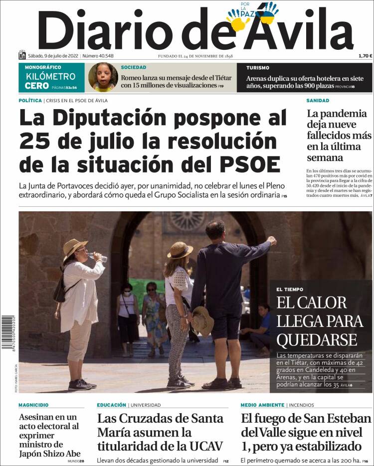 Portada de Diario de Ávila (Spain)