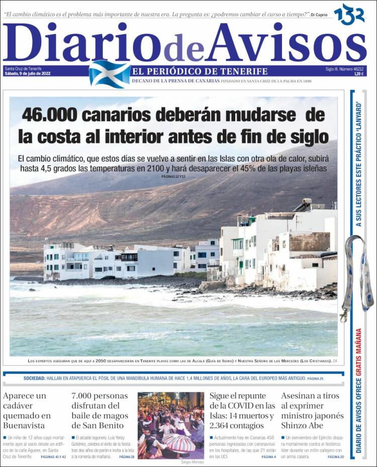 Portada de Diarios de Avisos (España)