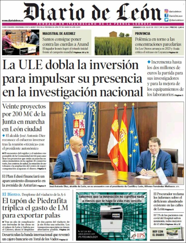 Portada de Diario de León (Spain)