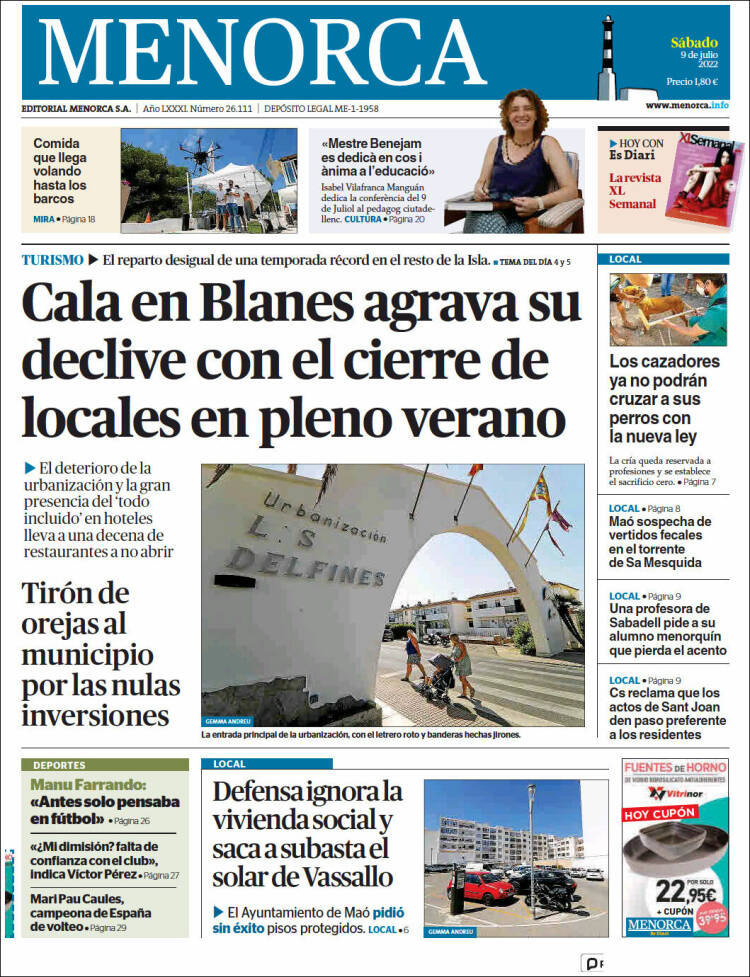 Portada de Menorca - Diario Insular (Spain)