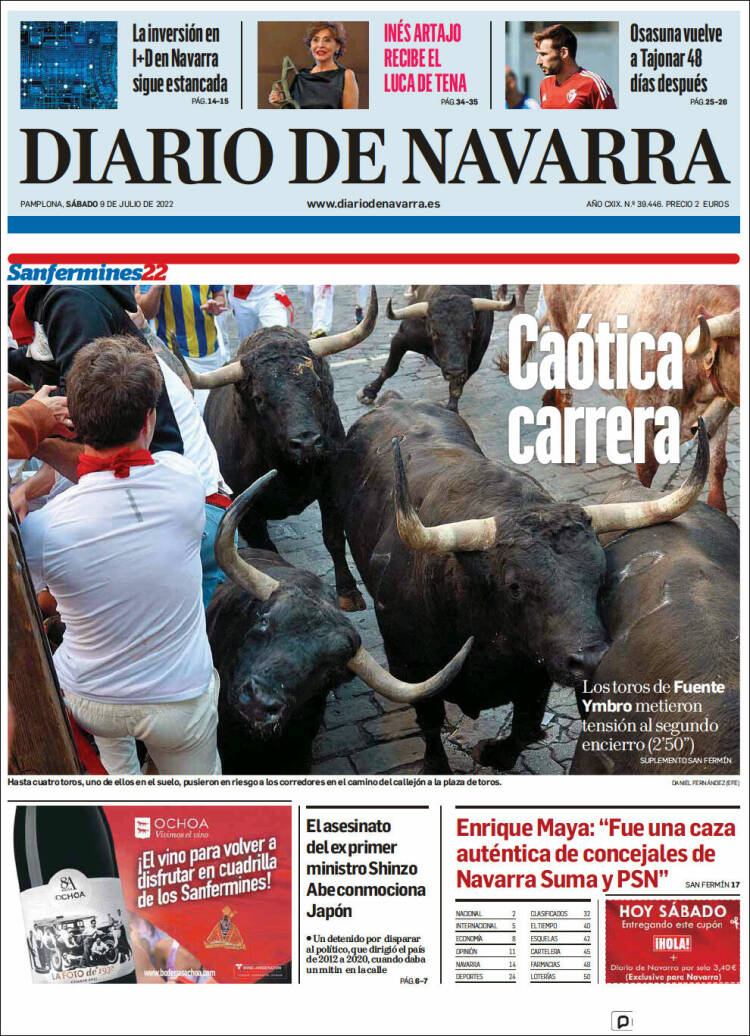 Portada de Diario de Navarra (Spain)