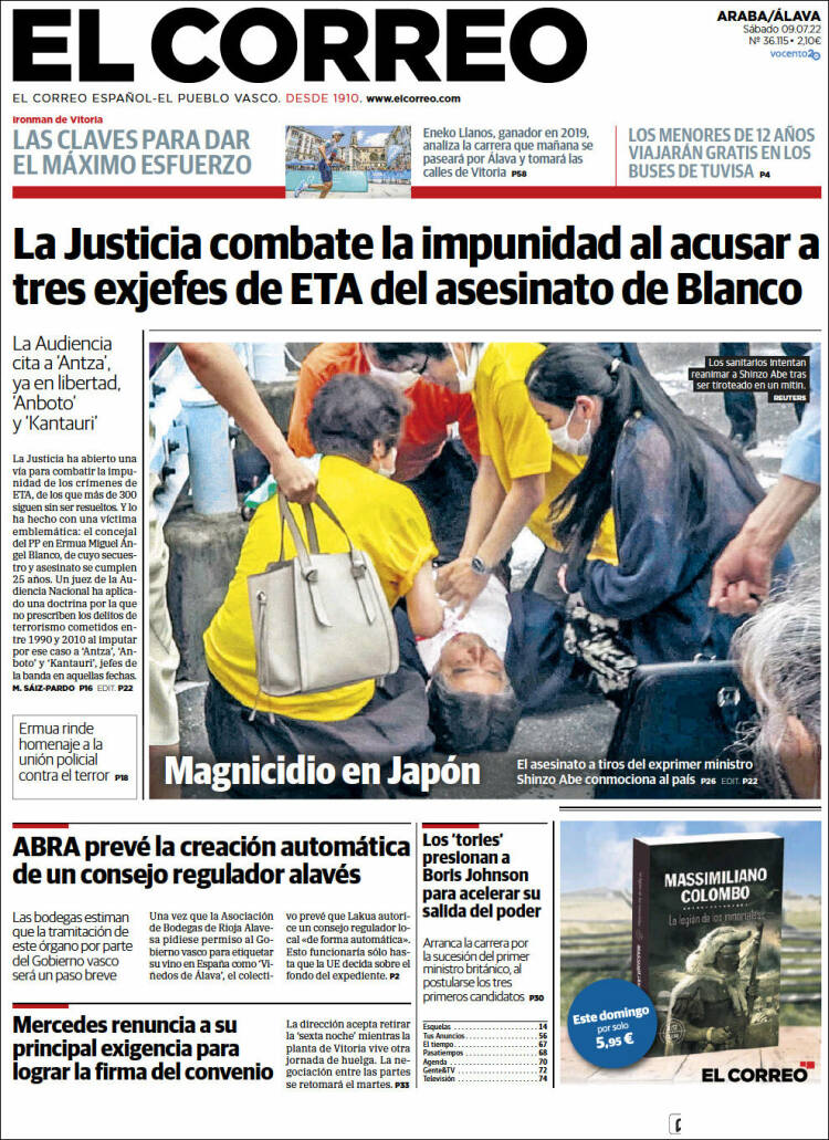 Portada de El Correo - Álava (Spain)