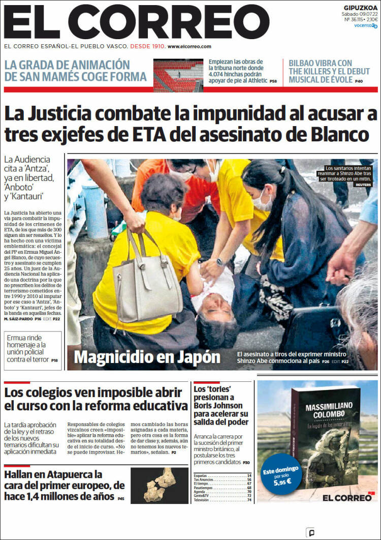 Portada de El Correo - Guipuzcoa (Spain)