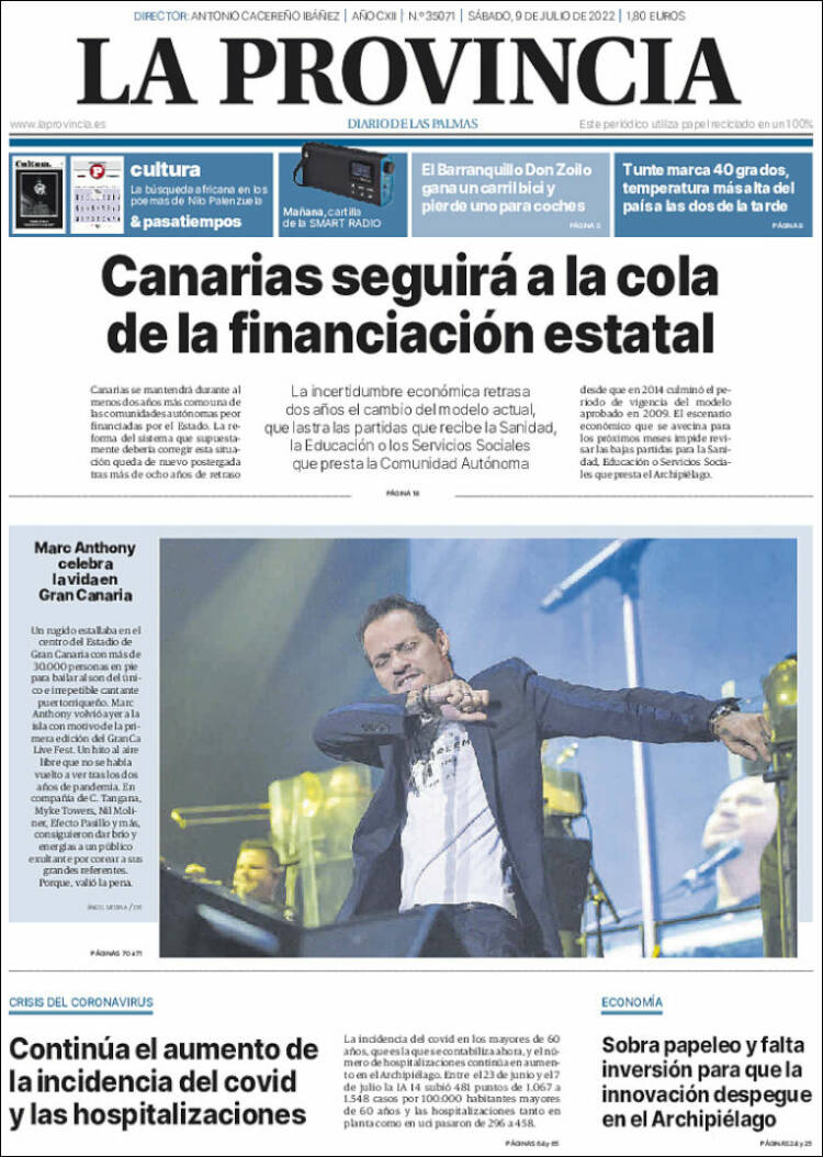 Portada de La Provincia (Spain)