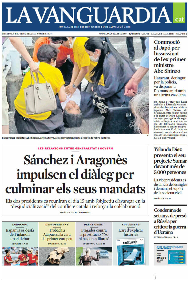 Portada de La Vanguardia (Spain)