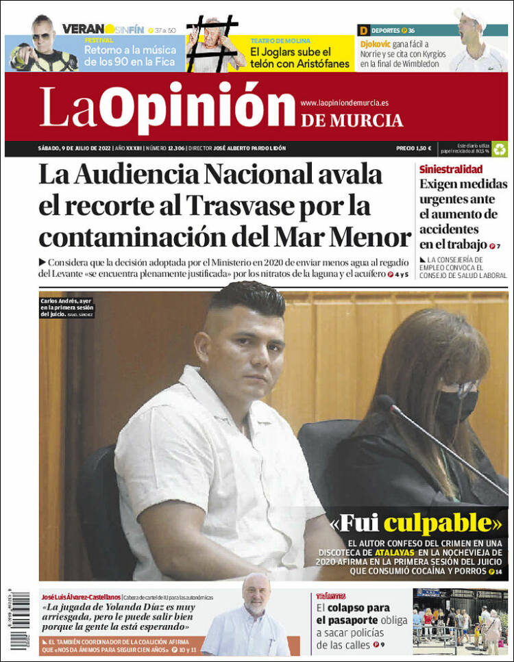 Portada de La Opinión de Murcia (Spain)