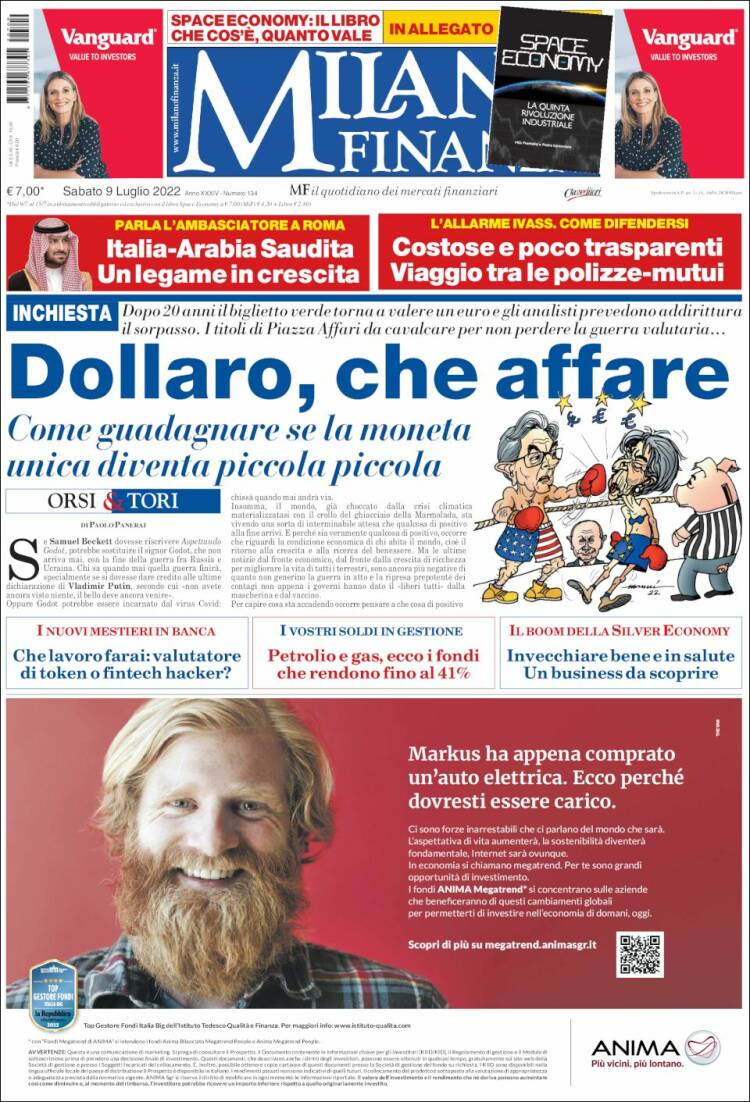 Portada de Milano Finanza (Italie)