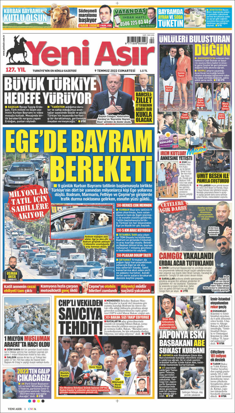 Portada de Yeni Asır (Turquie)