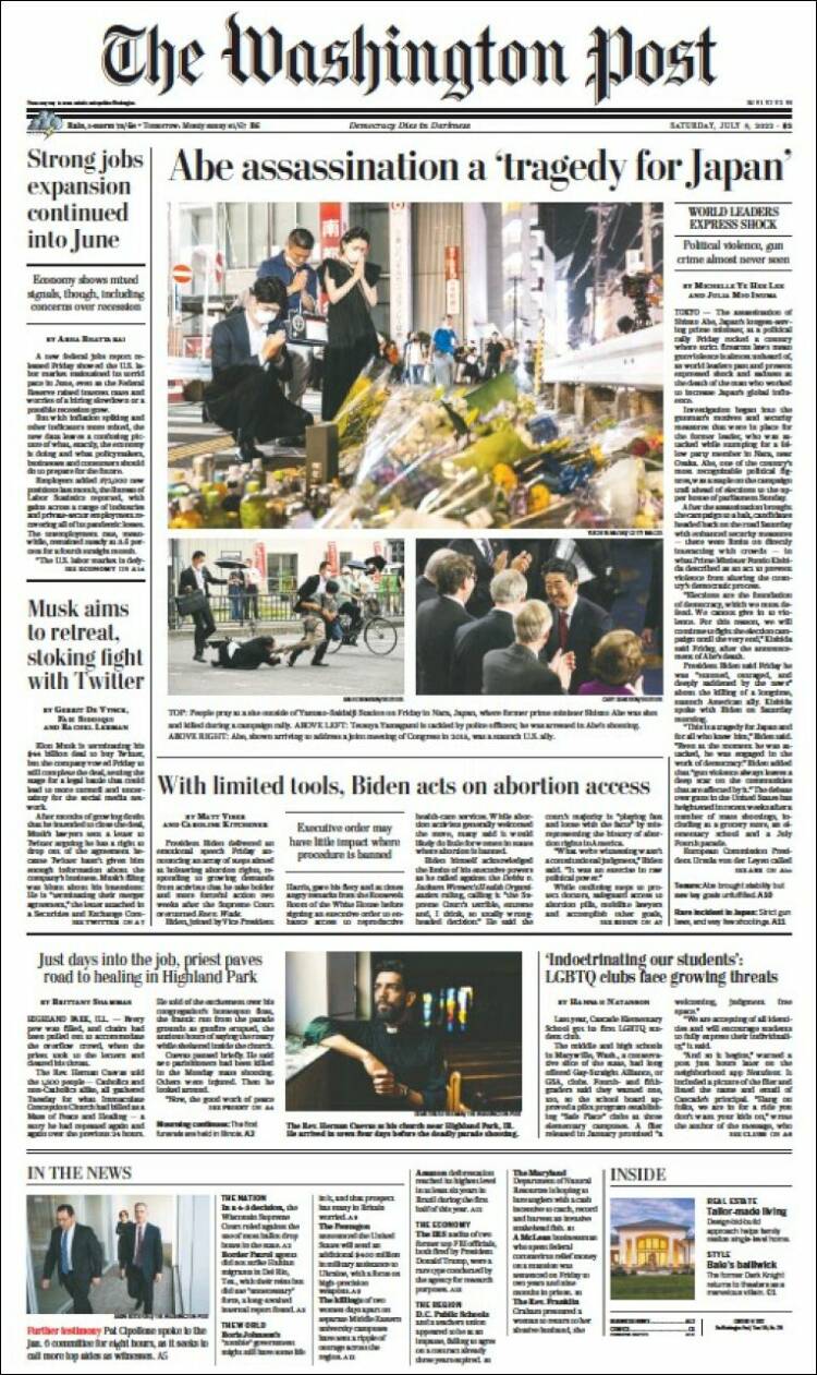 Portada de The Washington Post (USA)