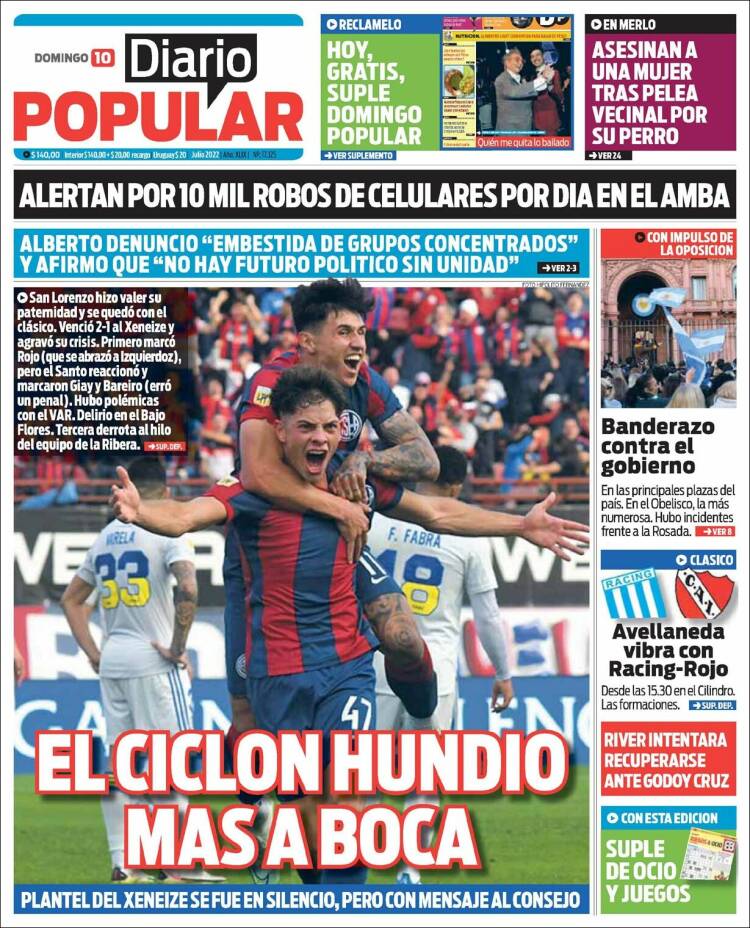Portada de Diario Popular (Argentina)