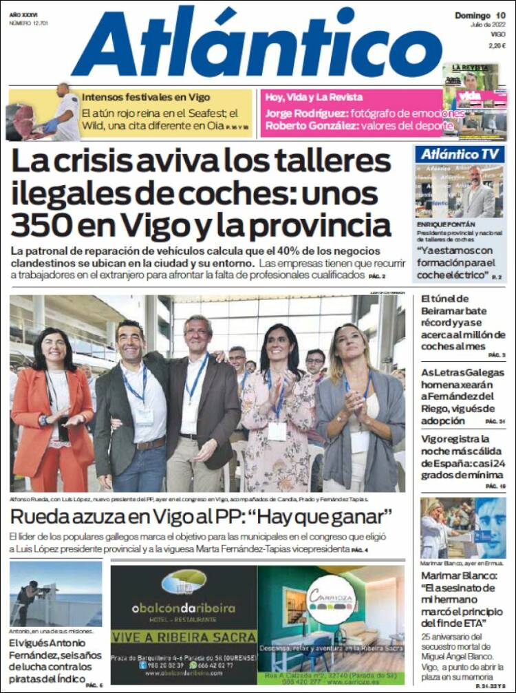 Portada de Atlántico Diario (España)