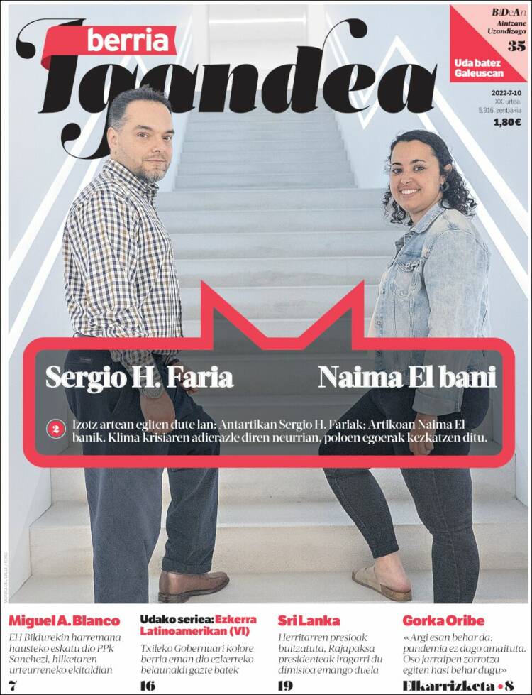 Portada de Berria (España)