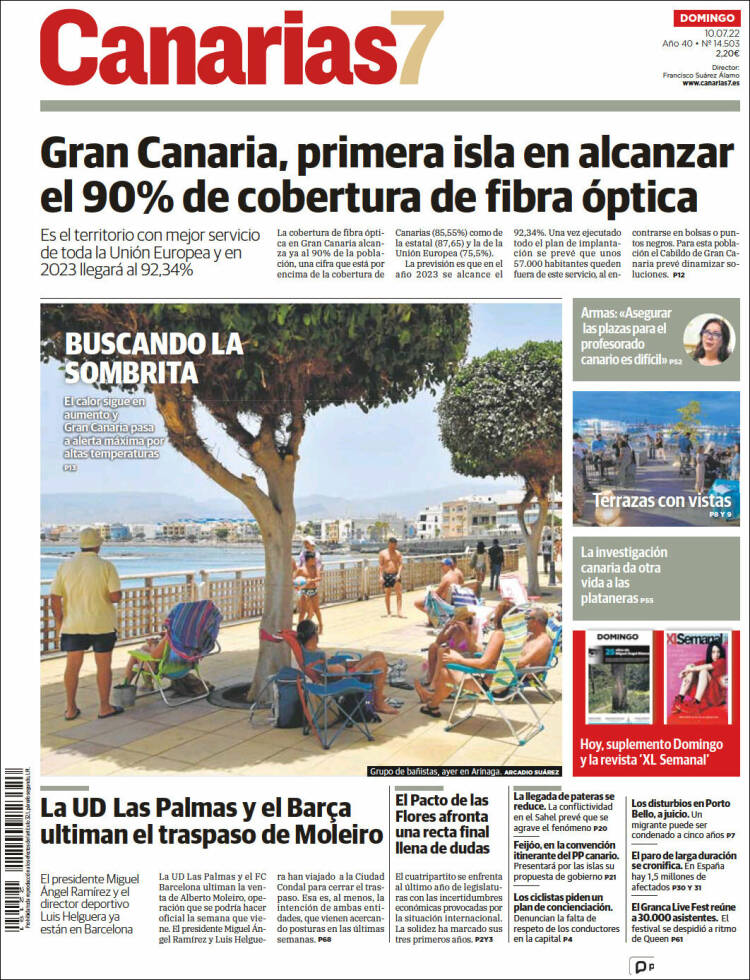 Portada de Canarias 7 (España)