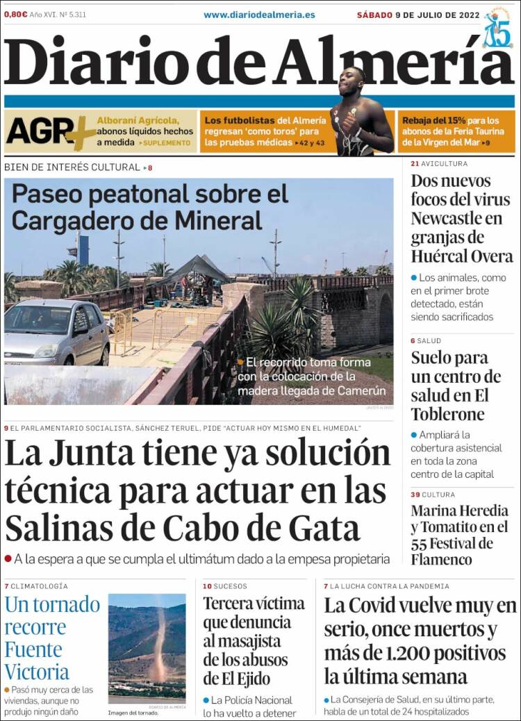 Portada de Diario de Almería (España)