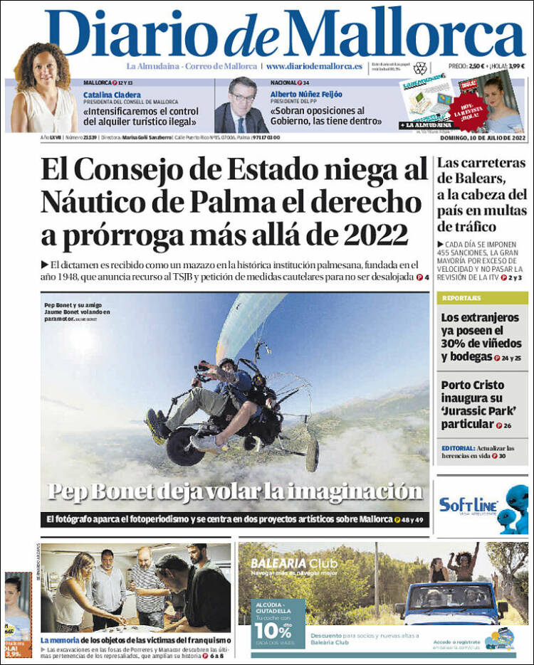 Portada de Diario de Mallorca (España)