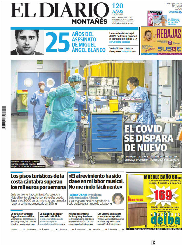 Portada de El Diario Montañés (España)