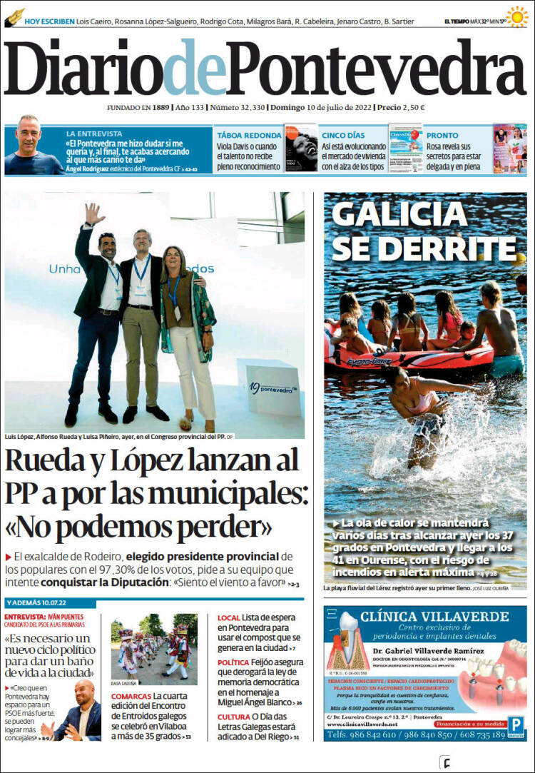 Portada de Diario de Pontevedra (España)