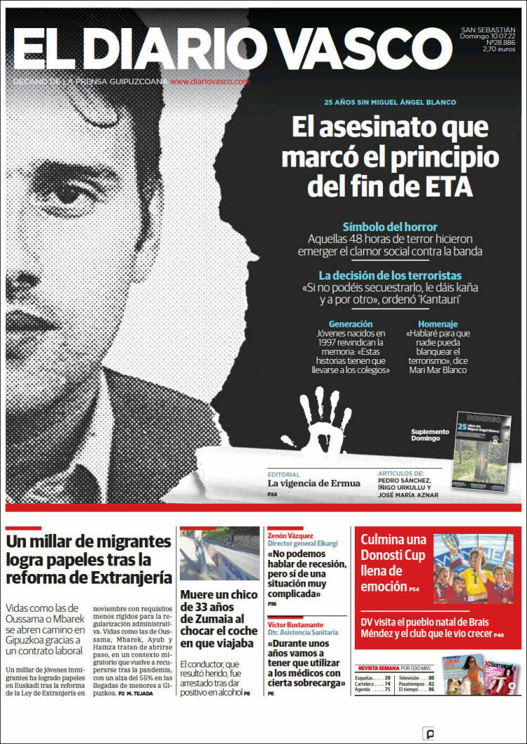 Portada de Diario Vasco (España)