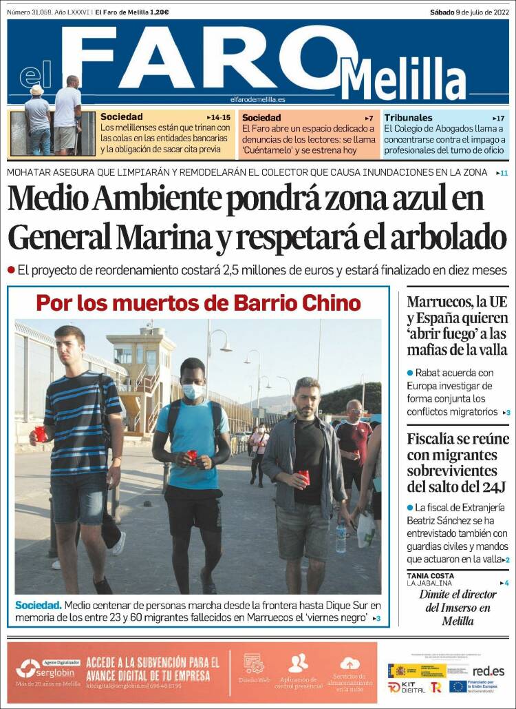 Portada de El Faro de Melilla (España)