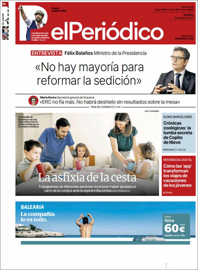 Portada de El Periódico (España)