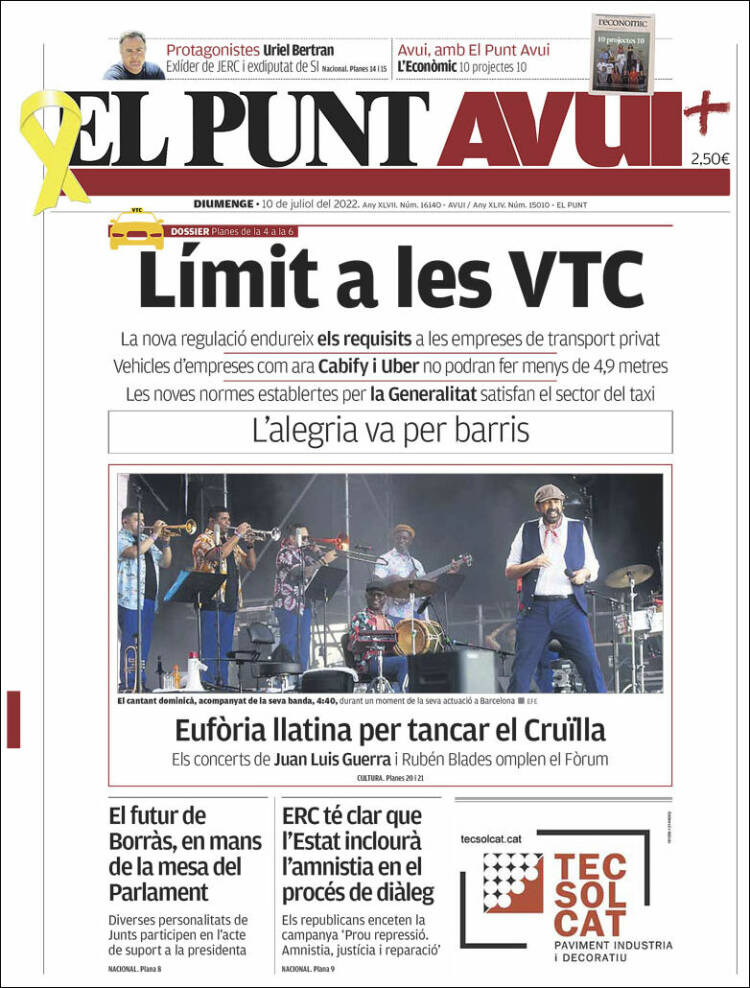 Portada de El Punt Avui (España)