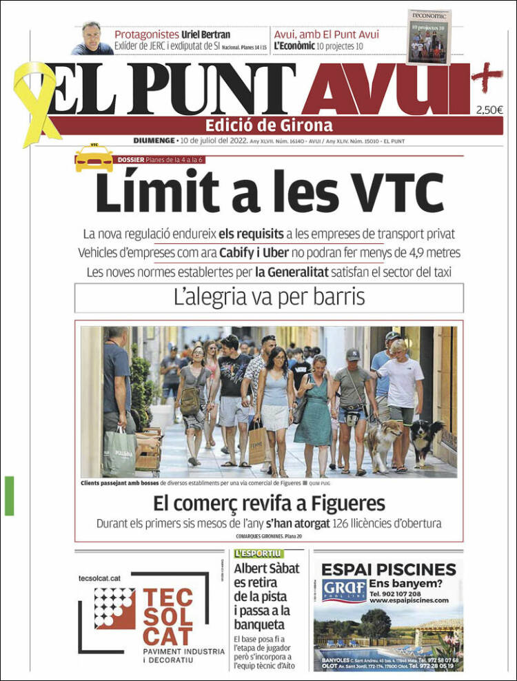 Portada de El Punt Avui - Girona (España)