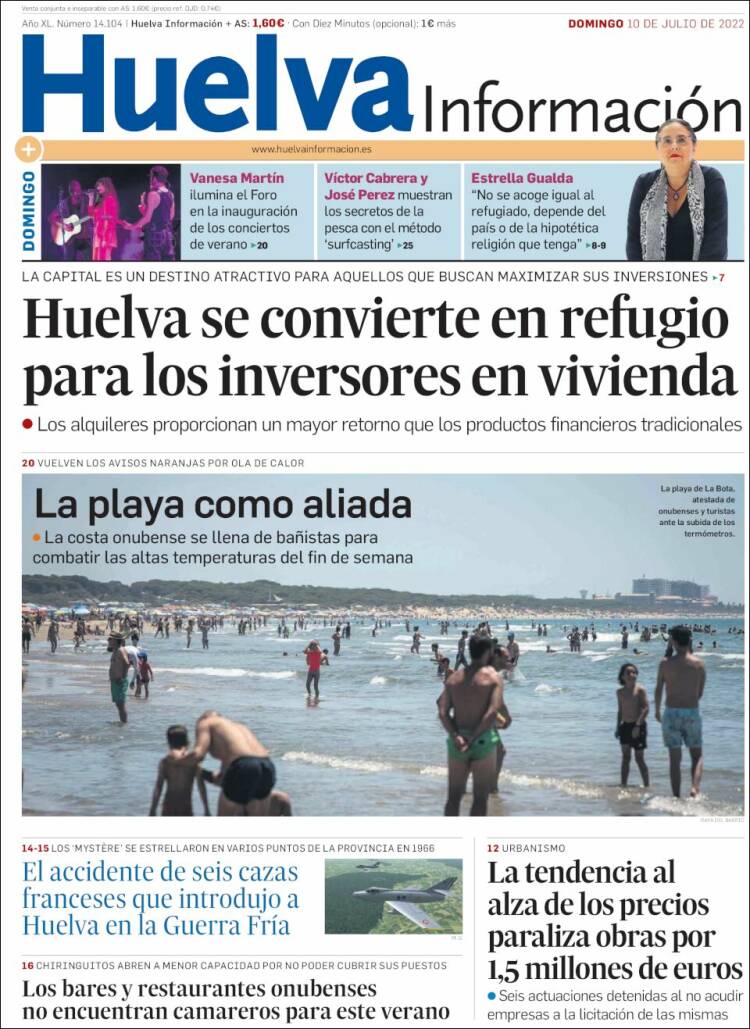 Portada de Huelva Información (España)