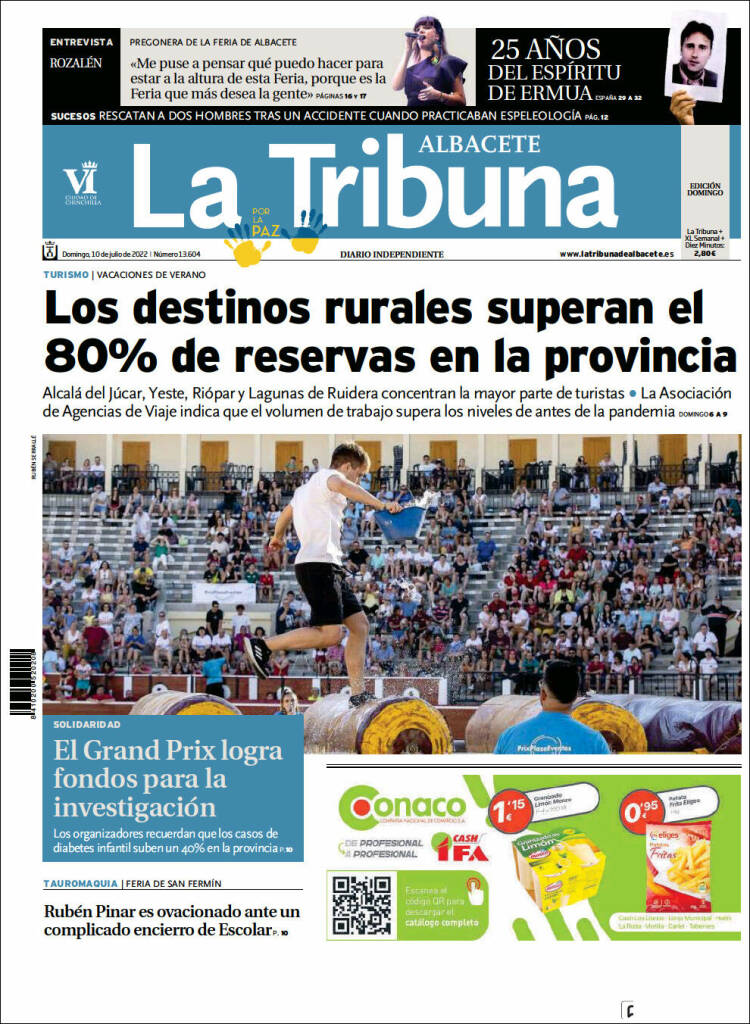 Portada de La Tribuna de Albacete (España)