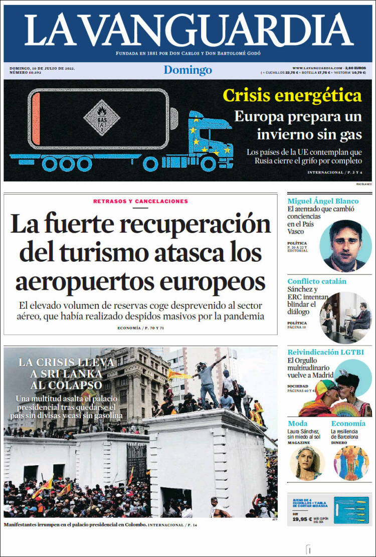 Portada de La Vanguardia (España)