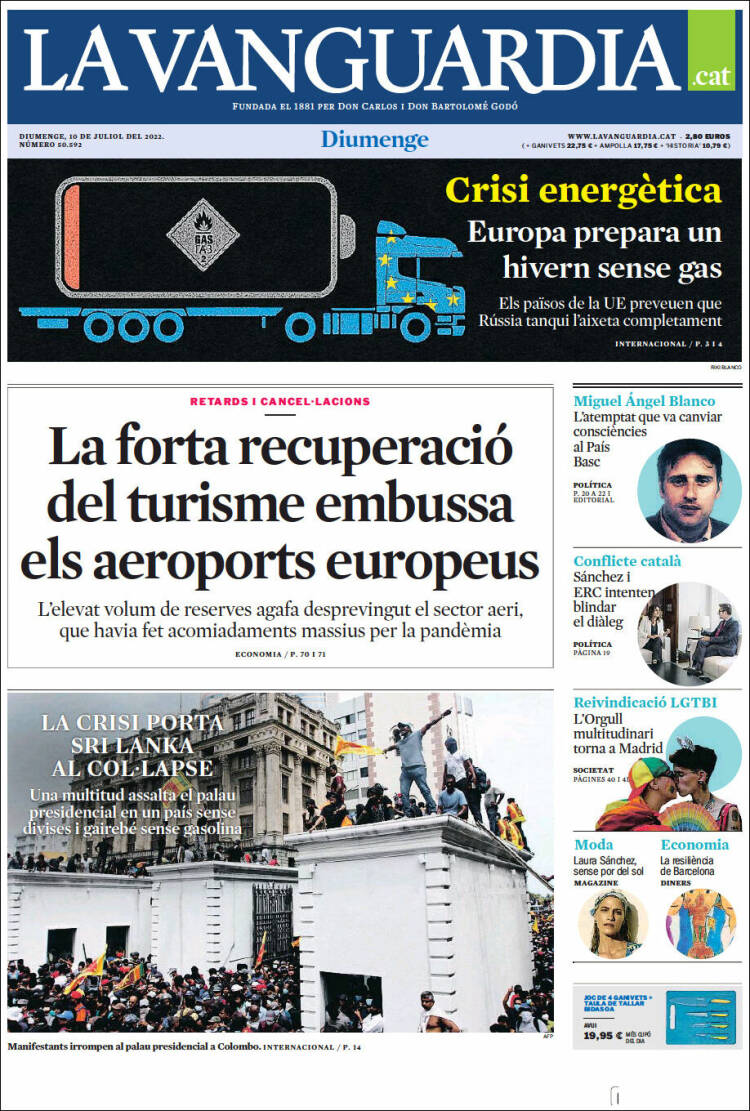 Portada de La Vanguardia (España)