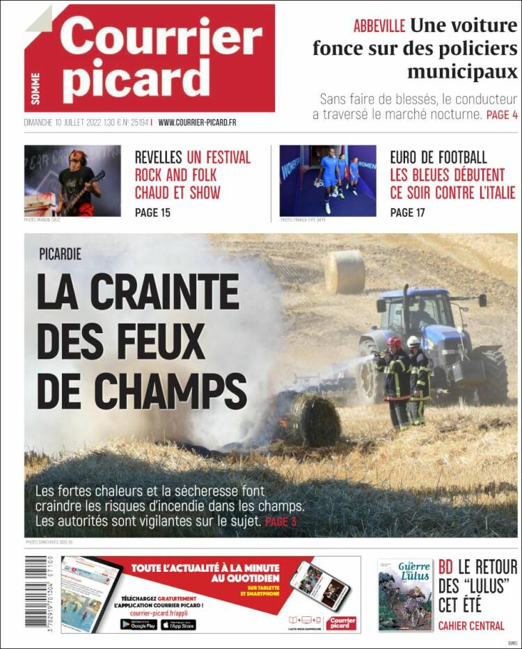 Portada de Courrier Picard (Francia)