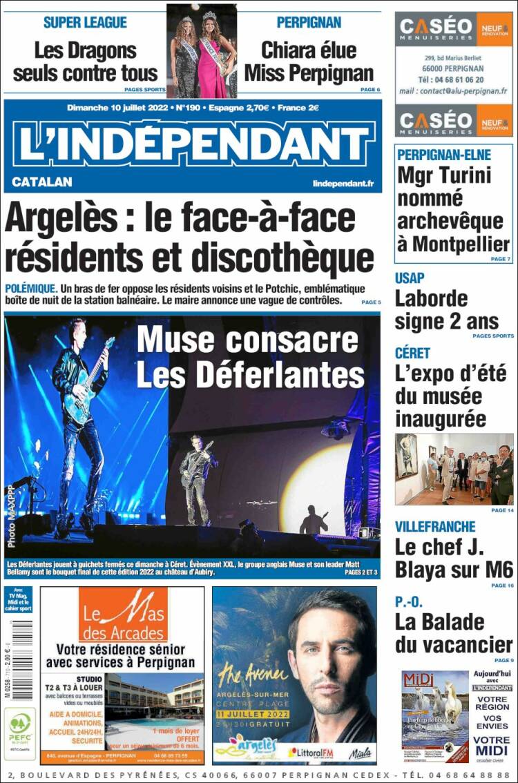 Portada de Le Indépendant (Francia)
