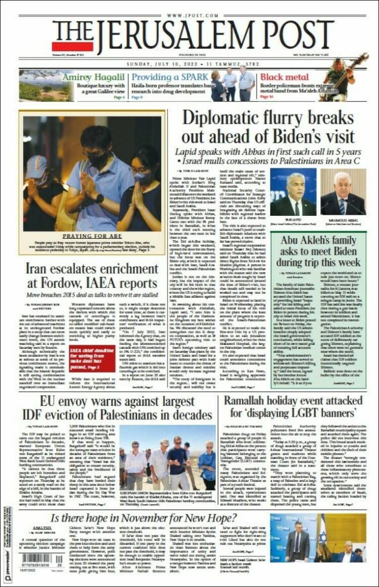 Portada de The Jerusalem Post (Israel)