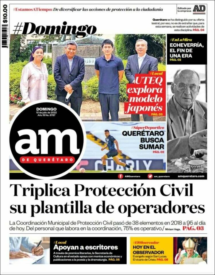 Portada de A.M. Querétaro (M&eacute;xico)