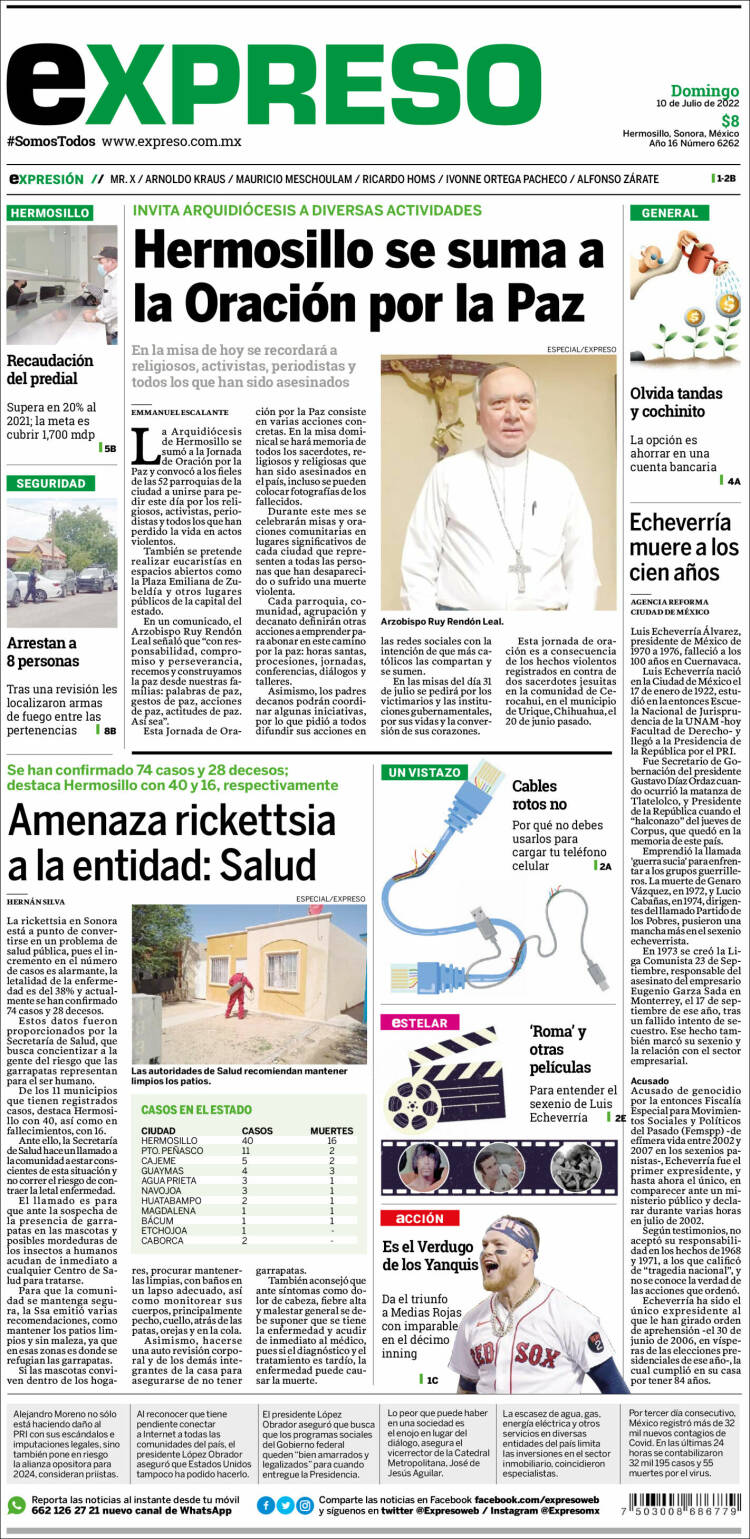 Portada de Expreso (M&eacute;xico)