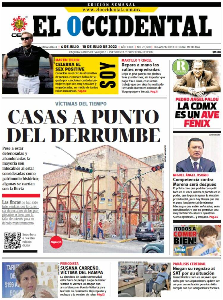 Portada de El Occidental (Mexique)