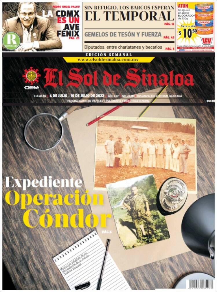 Portada de El Sol de Sinaloa (M&eacute;xico)