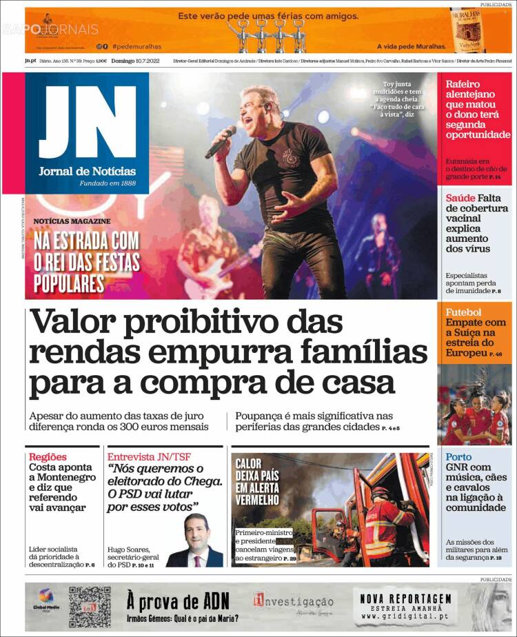 Portada de Jornal de Notícias (Portugal)