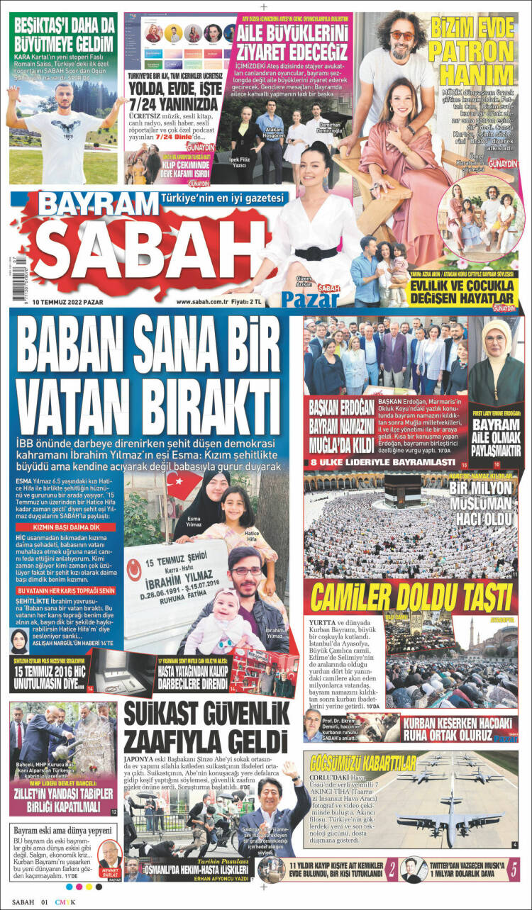 Portada de Sabah (Turqu&iacute;a)