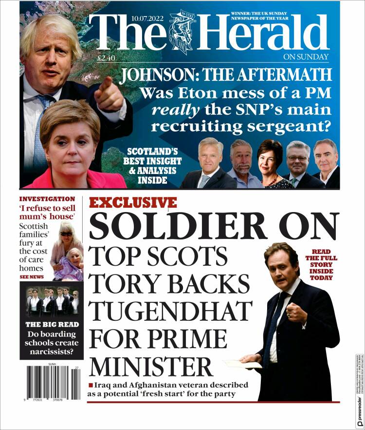 Portada de The Herald (Reino Unido)