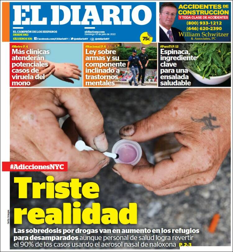 Portada de El Diario NY (USA)