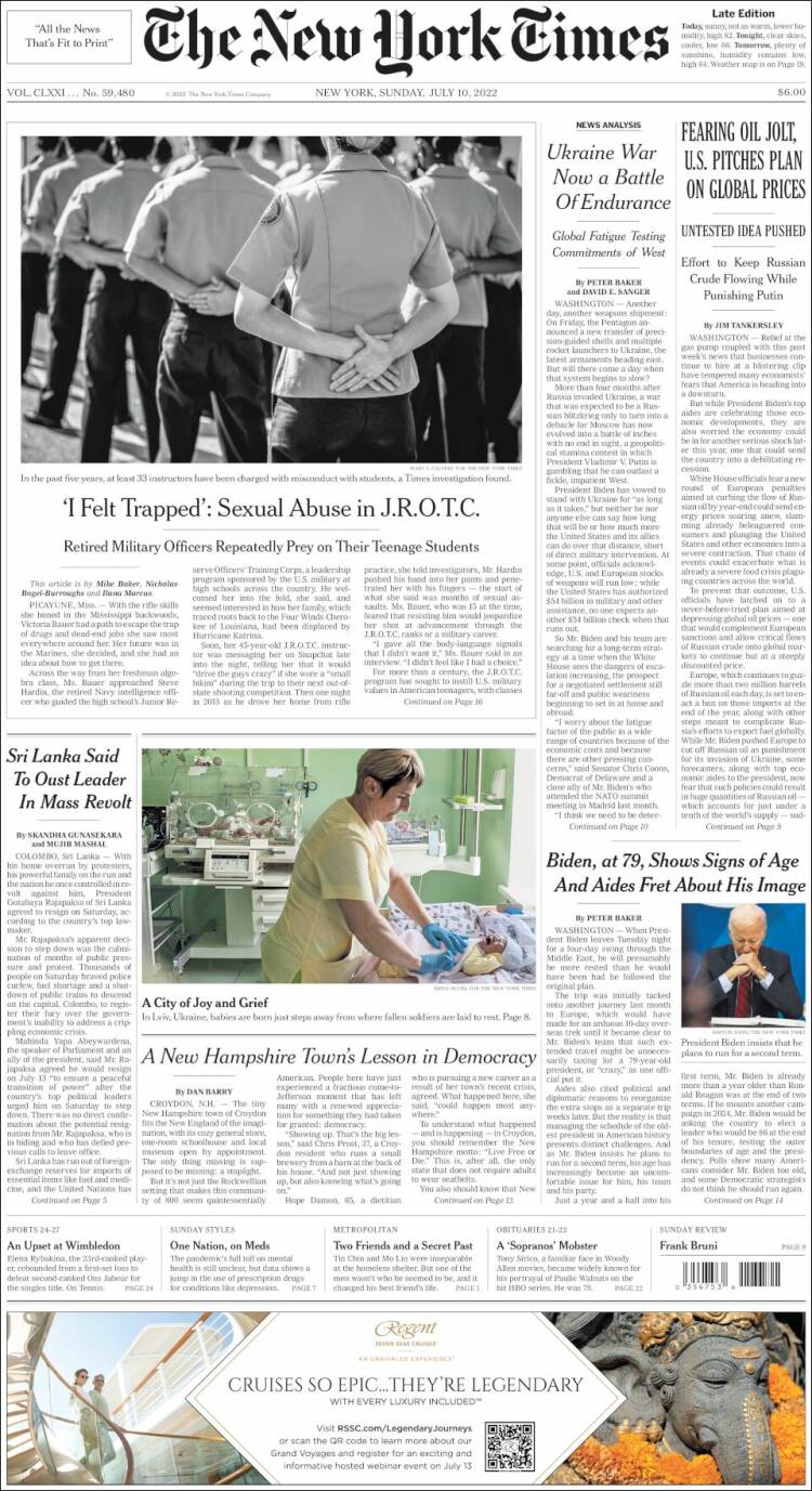 Portada de New York Times (USA)