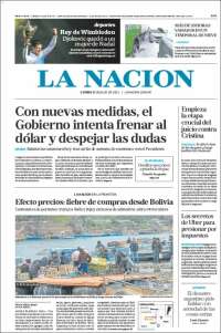 Portada de La Nación (Argentina)