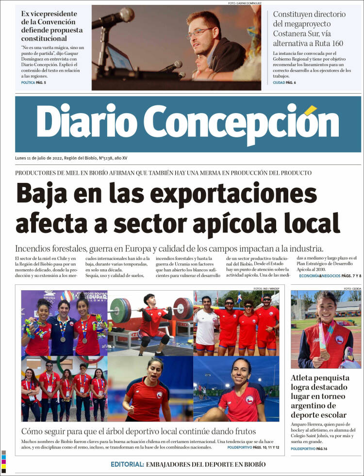 Portada de Diario de Concepción (Chile)