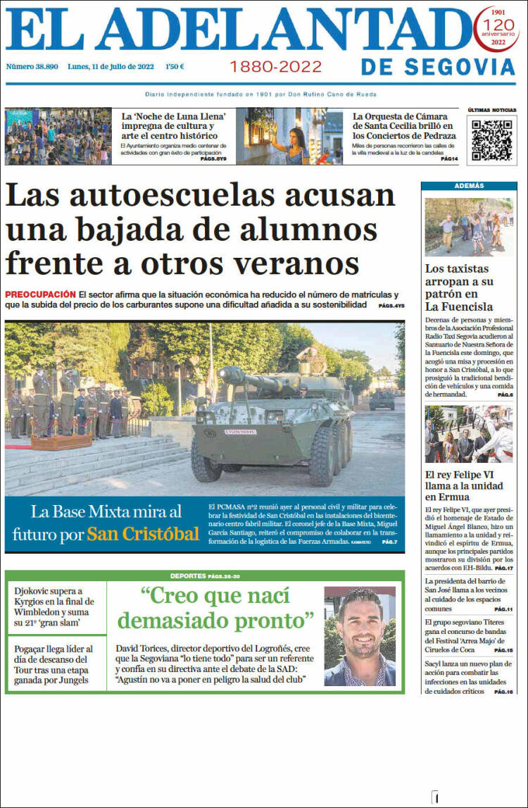 Portada de El Adelantado de Segovia (Spain)
