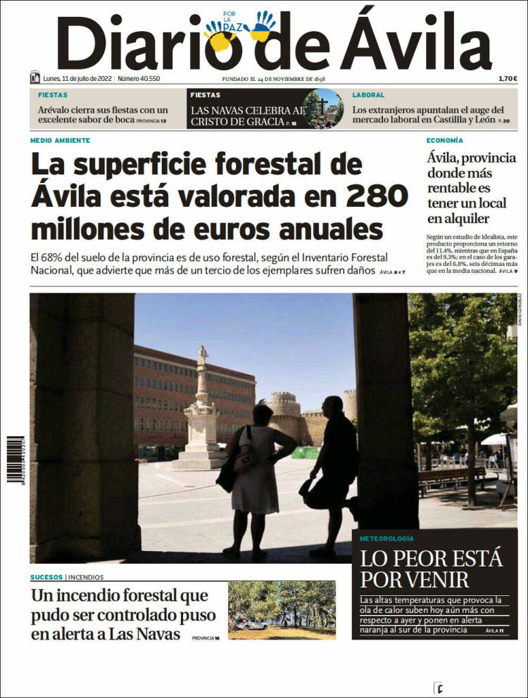 Portada de Diario de Ávila (Spain)