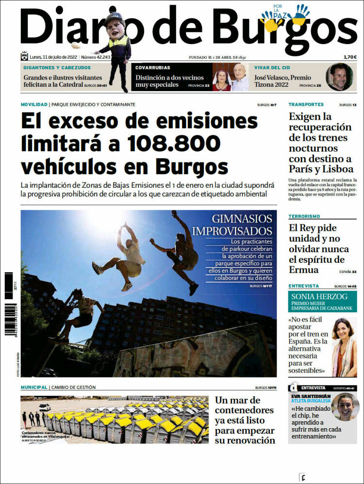 Portada de Diario de Burgos (Spain)